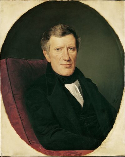 Franz Grillparzer, o mais célebre dramaturgo austríaco ... (óleo sobre cartão) de Moritz Michael Daffinger
