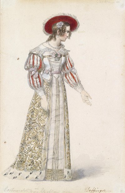Estatueta de Moritz Michael Daffinger com vestido medieval de Moritz Michael Daffinger