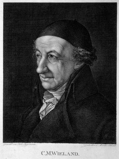 Retrato do poeta e escritor Christoph Martin Wieland 1733-1813, século XIX. de Moritz Steinla