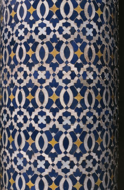 Kasbah de Thamiel glaoui, zellij tilework, detalhe (cerâmica) de Moroccan School