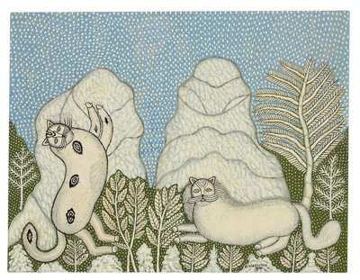 Os gatos na neve de Morris Hirshfield