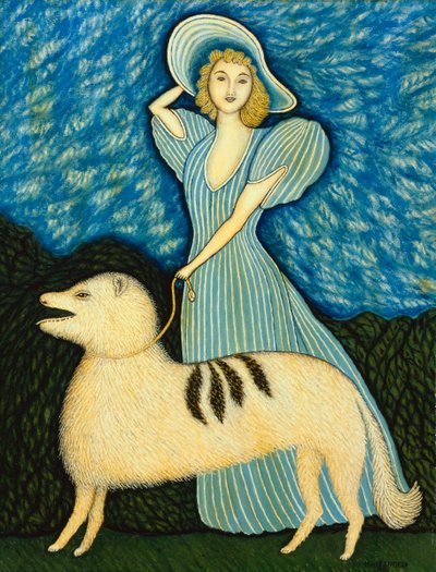 menina com cachorro de Morris Hirshfield
