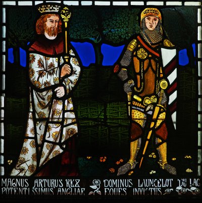 Rei Arthur e Sir Lancelot, 1862. de Morris and Co.