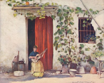 Um pátio, Sevilha, 1903. de Mortimer L Menpes