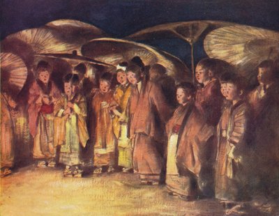 Uma cena de rua, Kioto, c1887, 1901 de Mortimer L Menpes