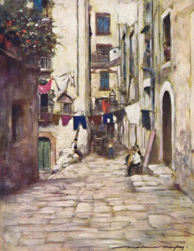 Uma rua em Nápoles, 1903 de Mortimer L Menpes