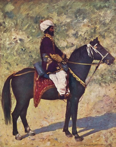 Cavaleiro no acampamento de Bombaim, 1903 de Mortimer L Menpes