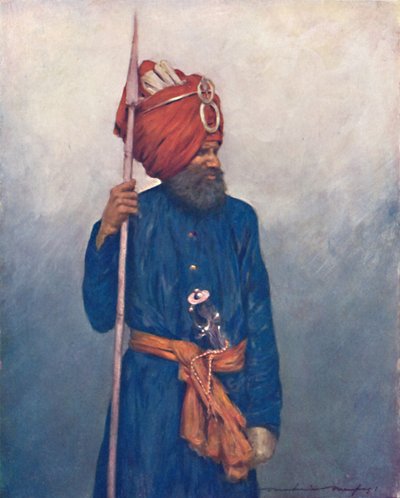 "Spear-bearer from Jind", 1903 de Mortimer L Menpes