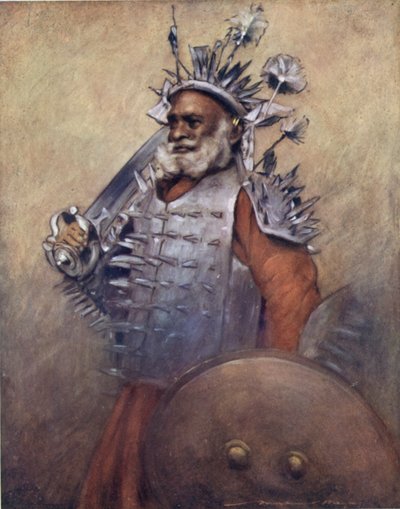 Um Formidável Guerreiro de Rewa (cor litho) de Mortimer Ludington Menpes