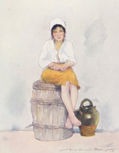 Um pequeno carregador de água (litografia a cores) de Mortimer Ludington Menpes