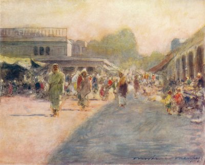 Uma rua em Peshawur, 1905 de Mortimer Ludington Menpes