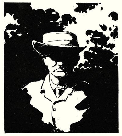 Cecil J Rhodes no seu jardim, Kenilworth, Kimberley (litho) de Mortimer Ludington Menpes