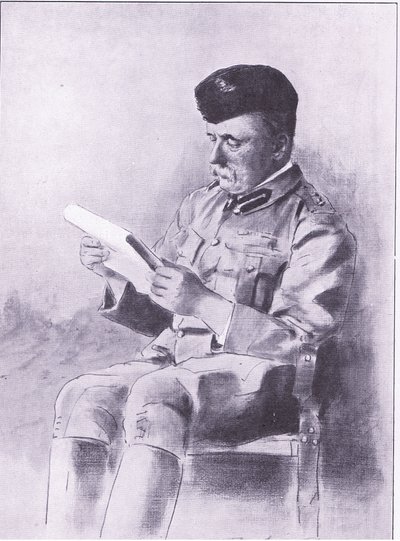 Coronel francês, ilustração de After Pretoria: The Guerilla War, 1902 de Mortimer Ludington Menpes