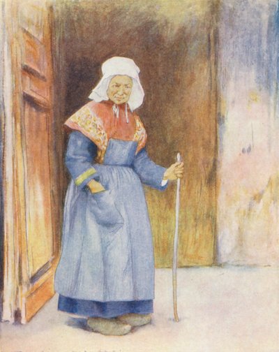 No Pórtico da Catedral, Quimper (litografia a cores) de Mortimer Ludington Menpes
