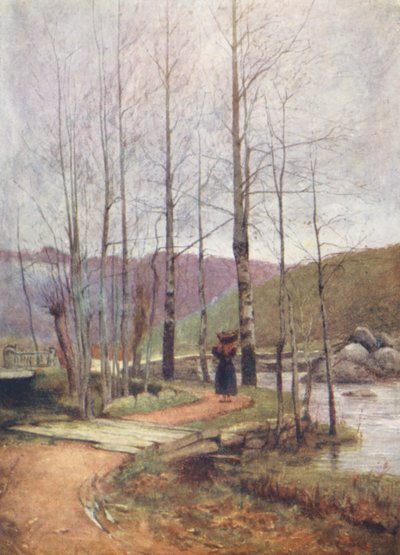 A ponte, Pont-Aven (litografia a cores) de Mortimer Ludington Menpes