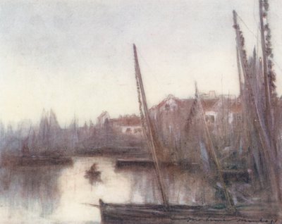 A frota de sardinhas, Concarneau (litografia a cores) de Mortimer Ludington Menpes