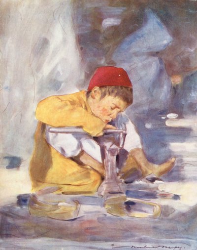 Crianças do Mundo: Índio, um jovem trabalhador (litografia a cores) de Mortimer Ludington Menpes