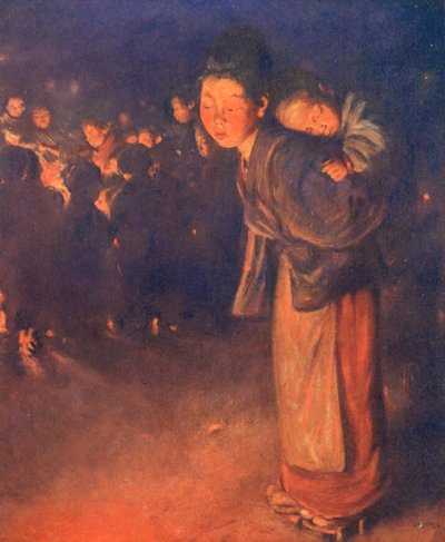 As crianças do mundo: Japonês, Reflexões (litografia a cores) de Mortimer Ludington Menpes