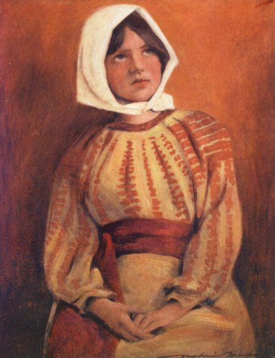 Crianças do Mundo: Roumanian, Noite (litografia a cores) de Mortimer Ludington Menpes