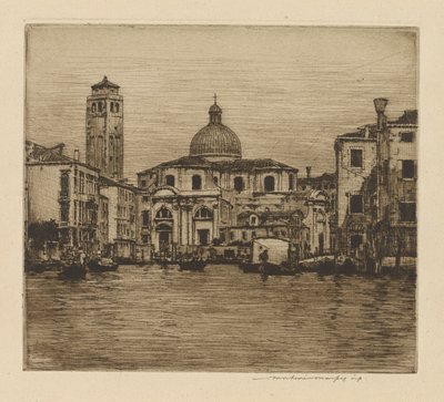 Grand Canal mostrando a torre de St. Geremia de Mortimer Menpes