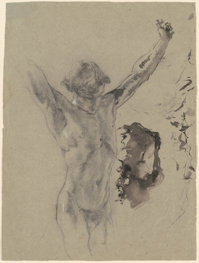 Estudo da Figura e Cabeça de Cristo em "Cristo na Cruz e Maria Madalena" de Mose Bianchi