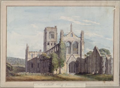 Vista noroeste da Abadia de Kirkstall, 1777 de Moses Griffiths
