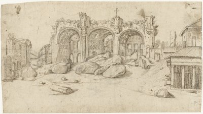 Ruínas da Basílica de Maxêncio e Constantino, Roma de Moses Ter Borch