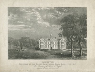 Ingestre Hall: litografia, nd [c 1840] de Moses Webster