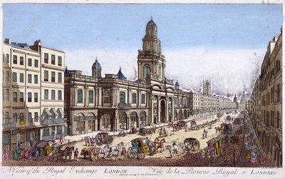 Royal Exchange 2º exterior, Londres, 1761 de Mothey Lairee