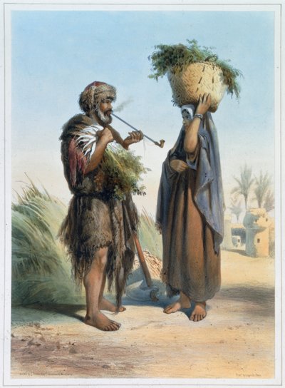 Fellah homem e mulher, 1848 de Mouilleron