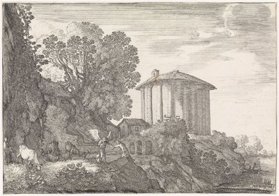 Paisagem com o Templo de Vesta Paisagens da Arcádia (título da série) de Moyses van Wtenbrouck