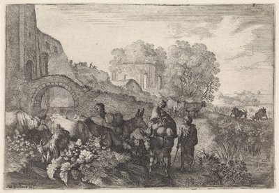 Paisagem com viajantes Paisagens da Arcádia (título da série) de Moyses van Wtenbrouck