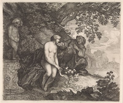 Vertumnus tenta seduzir Pomona de Moyses van Wtenbrouck