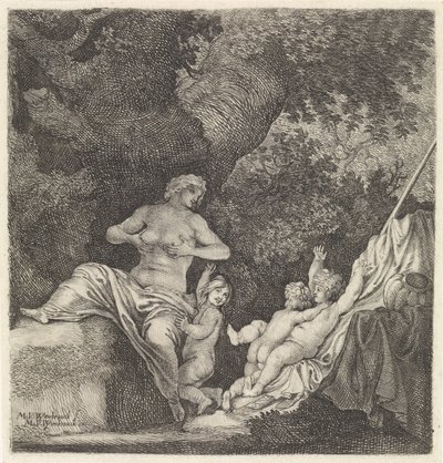 Mulher com três filhos de Moyses van Wtenbrouck