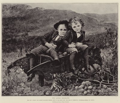 Dois Pequenos Emigrantes, o Honorável Dudley e Archie Hamilton Gordon, Filhos da Direita Honorável ao Conde de Aberdeen, Governador Geral do Canadá de Mrs. Louisa Starr Canziani