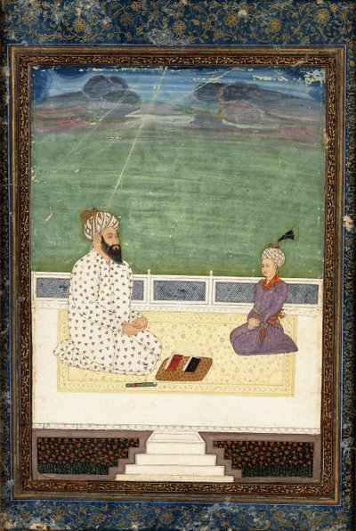 Um mulá e um aluno, século XVIII de Mughal School