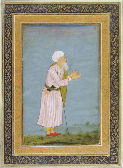 Uma figura religiosa muçulmana, do Small Clive Album (wc opaco no papel) de Mughal School