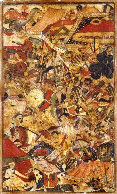 Cena de Batalha, c. 1590 de Mughal School