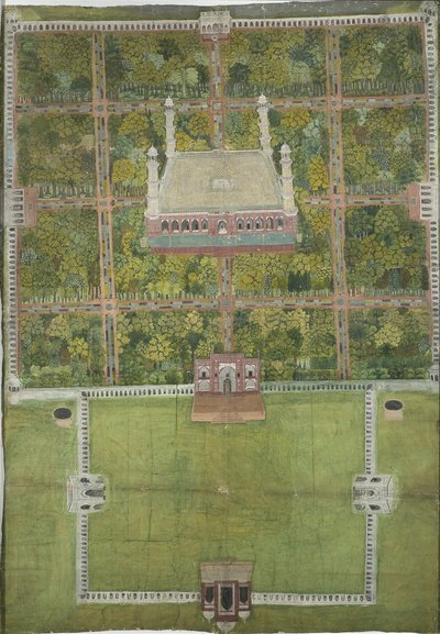 Mausoléu de Jahangirs em Lahore, 1770 de Mughal School