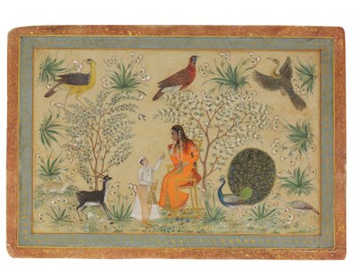 Mulher nobre em um jardim, c.1740 de Mughal School