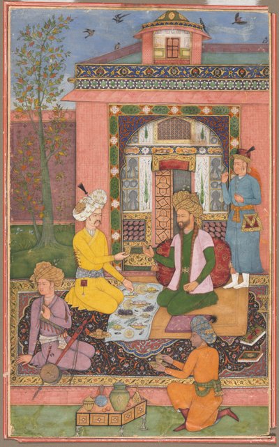 Um banquete no pavilhão, c. 1620 de Muhammad Ali