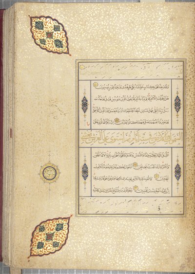 Fol 83 recto, Timurid Quran, 1441 (tinta e ouro sobre papel) de Muhammad Mumin Abdallah Al Murwand