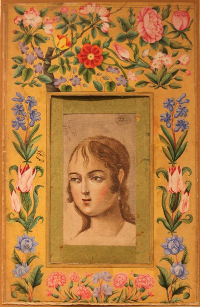 Pintura de uma jovem bela, anos 1740-50 de Muhammad Sadiq