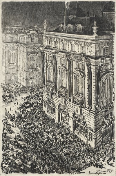 Piccadilly Circus, véspera da Coroação de Jorge VI de Muirhead Bone