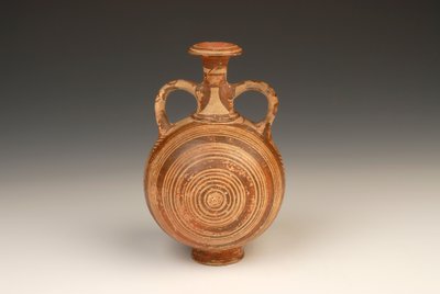 Aryballos Pilgrim Flask 1400-1370 BC terracota de Mycenaean