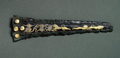 Adaga (bronze, ouro e prata) de Mycenaean