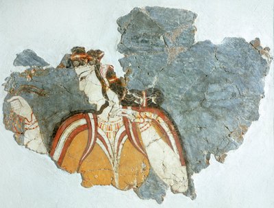 Senhora da Corte, fresco do Palácio de Micenas, Grécia, Civilização de Micenas de Mycenaean
