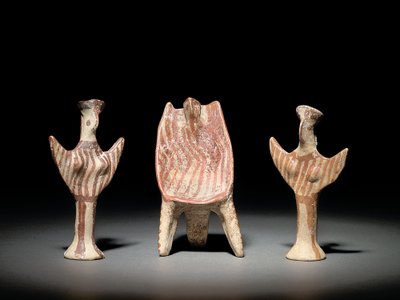 Figura Psi, trono com figura sentada e figura Psi, c.1300-1200 AC (terracota) de Mycenaean