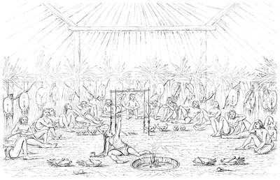 Interior do homem e tenda de medicina, 1841. de Myers and Co