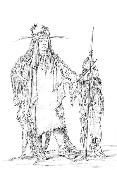 Retrato de Eagle Ribs, homem do nativo americano, 1841. de Myers and Co
